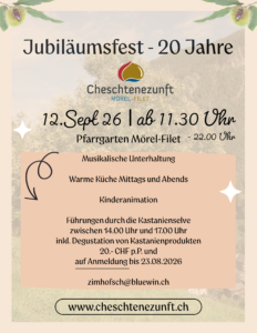 Jubiläumsfest 20 Jahre @ Pfarrgarten Mörel-Filet